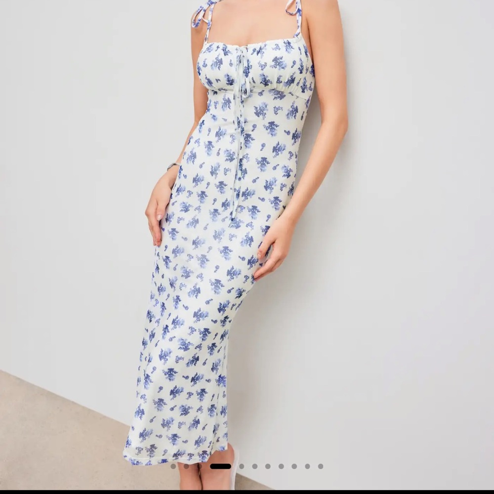 Cider Mesh Floral Sweetheart Maxi Dress